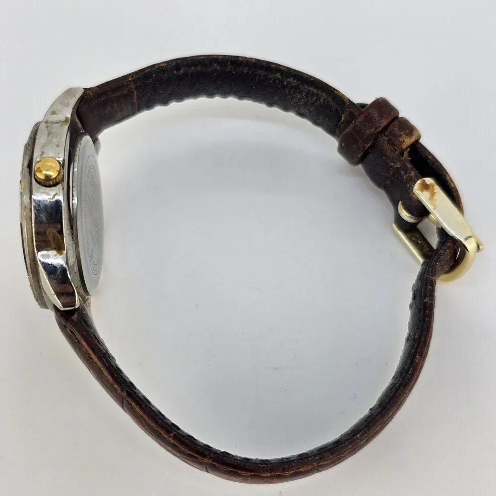 Timex 27MM Women's Watch Gray Dial Brown Bands New Battery 6
